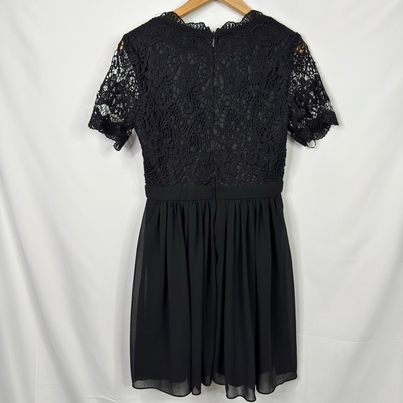 Lulus Angel in Disguise Black Lace Skater Dress Size S - Picture 7 of 9